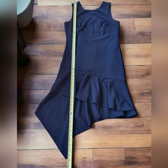 Vince Camuto Asymmetrical Ruffle Hem Sleeveless Crepe Dress - Picture 10 of 13